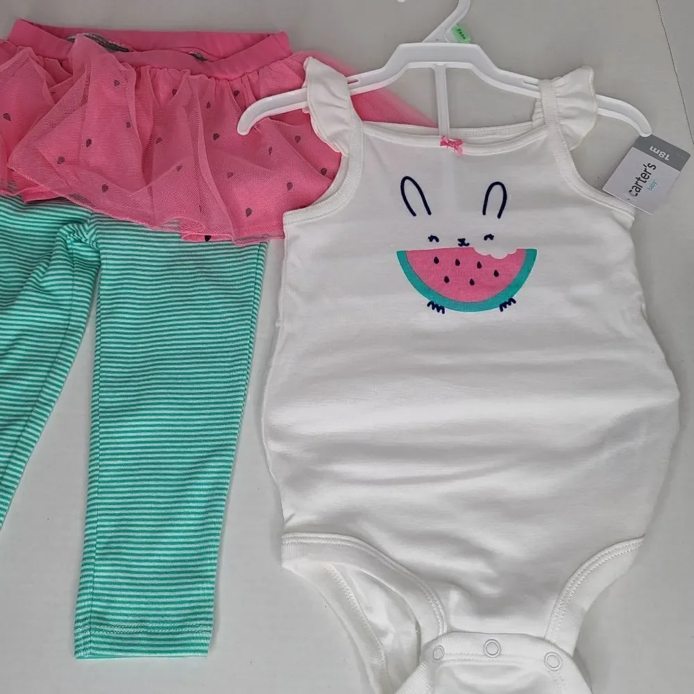 Carters 18m 2 piece outfit Watermelon Bunny Tutu